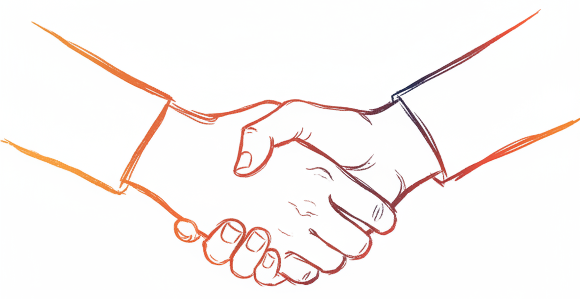 Firefly_Create a very loose paint stroke line-drawing of two hands shaking with no detail and 239190-1 Firefly_Create a very loose paint stroke line-drawing of two hands shaking with no detail and 239190-1