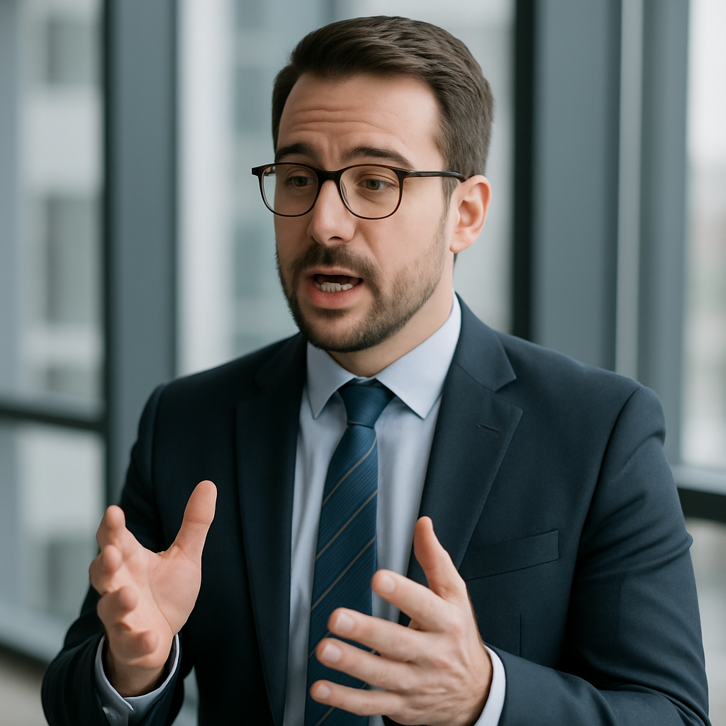 professional man speaking